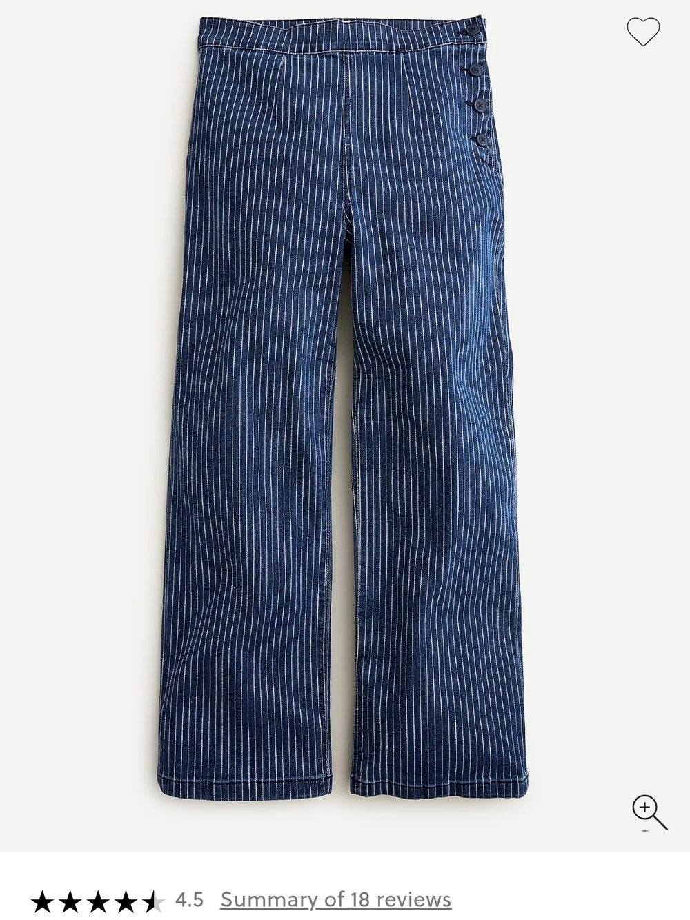 J. Crew Slim Wide Leg Sailor Jean In Stripe